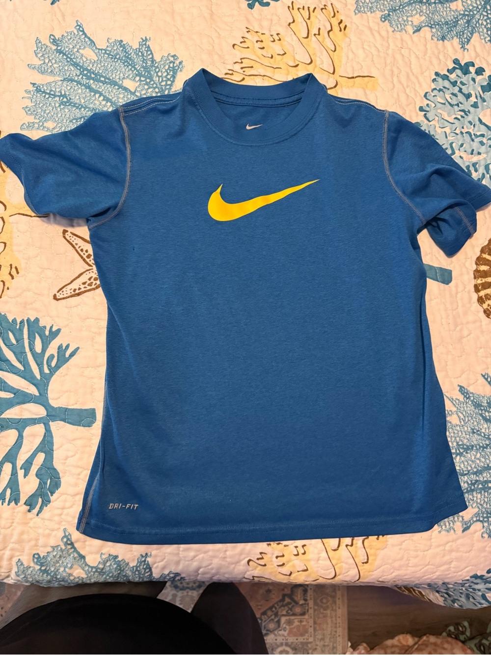 Nike Blue Dri-FIT Tee with White Logo